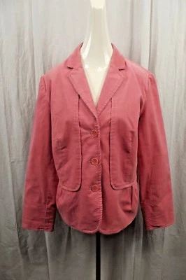 NEW Talbots Womens Blazer Jacket Sz 14 Coat Button Down Corduroy Pink Dress Top Foto 1 de 4