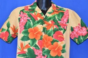 CAMISA HIBISCO VINTAGE AÑOS 60 MARK CHRISTOPHER HAWAII ALOHA HAWAIANO CON FLORES MED M - Imagen 1 de 4