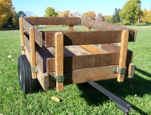 Berlin Radio Flyer Trailer Type Vintage Wood Wagon Pneumatic Tires Reconditioned - Picture 1 of 11