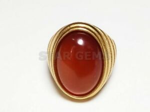 Natural Carnelian Gemstone In 925 Sterling Silver Ring for Men's Statement Rings