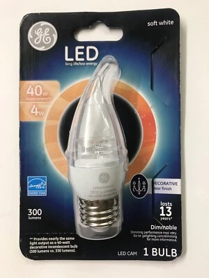 GE LED Soft White Clear Light Bulb 40watt Large Base-Damaged Package - Image 1 of 4