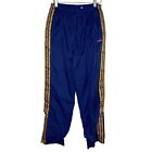 Vintage Y2K Adidas Blue & Gold 3-Stripe Trefoil Warm Up Pants, Size Large