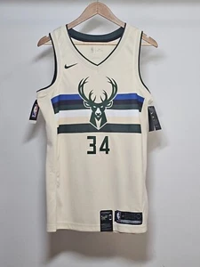Milwaukee Bucks Giannis Antetokounmpo Cream 2019 City Edition Swingman Jersey - Picture 1 of 9