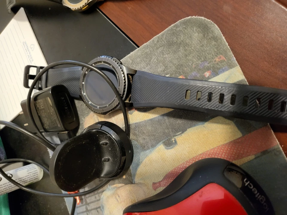 Samsung Gear S3 Frontier 46mm Stainless Steel Case Dark Gray Sport Band... - Image 1 of 3