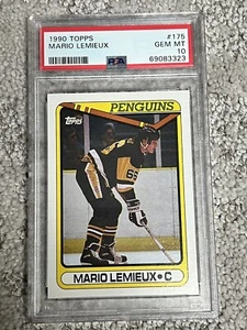 PSA 10 GEM MINT HOCKEY CARD 1990 TOPPS MARIO LEMIEUX HOF PITTSBURGH PENGUINS - Picture 1 of 1