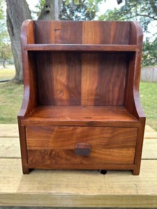Solid Walnut Desk Countertop Cabinet With Drawer - Picture 1 of 7