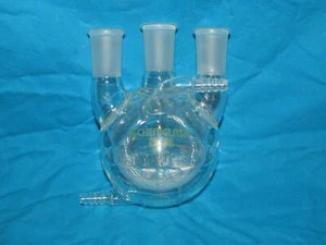 Chemglass 250ml 3 Neck Jacketed Round Bottom Flask 24/40 - Picture 1 of 5