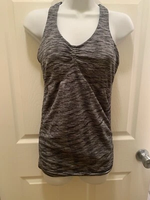 Camiseta sin mangas con tiras blancas y grises a rayas para mujer dama talla pequeña M Foto 1 de 4