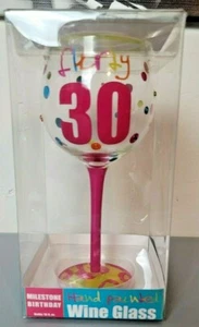 "Cáliz pintada a mano De-Lite ""coqueta a 30" copa de vino nueva en caja - ¡Envío gratuito! - Imagen 1 de 3
