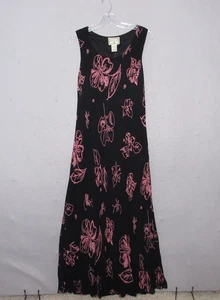 Vintage April Cornell Kleid Medium schwarz Blumen Landhaus Grunge Prärie Boho neu mit Etikett - Bild 1 von 9