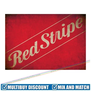 RED STRIPE Posters Mancave Vintage Bar Pub Garage Shed Wall Signs A3 A4 Print #2 - Picture 1 of 4