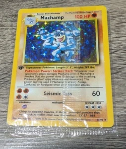 Pokemon Machamp 8/102 Base Set 1st Edition Holo Rare SEALED - Picture 1 of 8