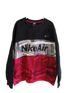 Nike Air Sweater Jumper XL Colour Block Crew Neck Mens Sweatshirt Over Dyed - Picture 1 of 10