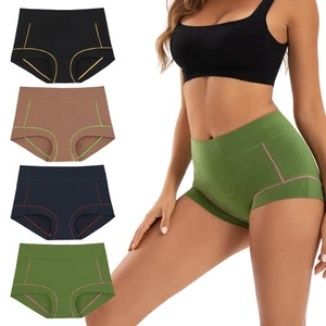 Women's Cotton Boyshorts Underwear Soft Moisture Wicking Boxer Briefs 4-Pack(... - Picture 1 of 7