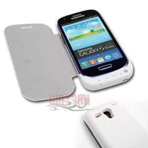 2000MAH EXTERNAL BACKUP BATTERY CHARGER POWER CASE COVER WHITE GALAXY S III MINI - Picture 1 of 1