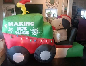 Peanuts Snoopy Zamboni Weihnachten luftgeblasen aufblasbar Dekoration Eis machen schön - Bild 1 von 18