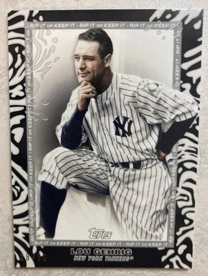 Topps Rip Lou Gehrig 2022 28/50 sin rasgar negro #4 New York Yankees Foto 1 de 2