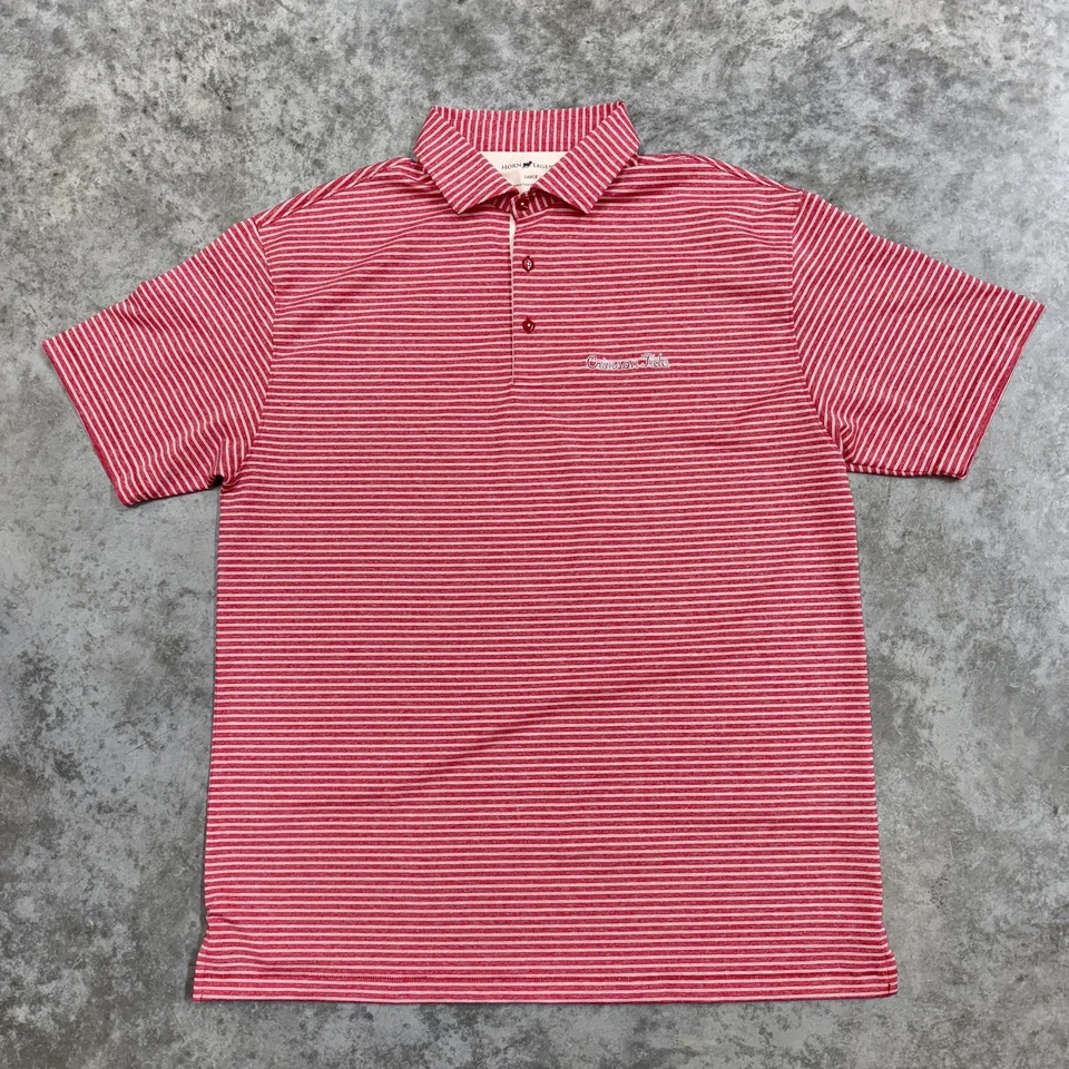 Camisa Polo Alabama Crimson Tide Para Hombre Grande Cuerno Leyenda Fútbol Rayas Golf Foto 1 de 4
