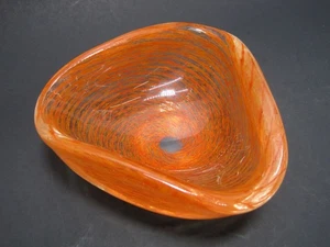 VTG Murano Swirled Orange Ashtray/Bowl 5" - Picture 1 of 4