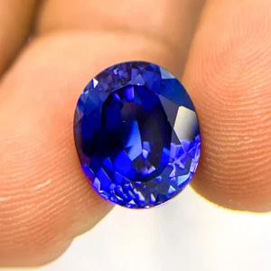 8.40 CT CORN FLOWER BLUE SAPPHIRE CORUNDUM OVAL LOOSE GEMSTONE LAB CREATED - Picture 1 of 4