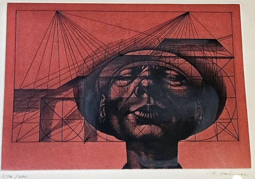 Original Grafik / Radierung - Rudolf Hausner (1914-1995), "Adam Rot" - Bild 1 von 4