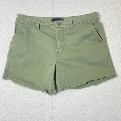 Sanctuary Shorts Womens 28 Army Green Khaki Mid Rise Raw Hem Utility Casual - Image 1 of 4