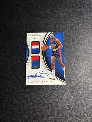 Pistones automáticos parche doble Panini Immaculate Isiah Thomas #34/35 2015/16 Foto 1 de 2