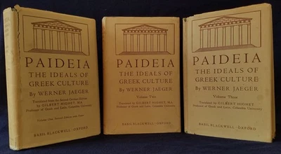 Paideia the Ideals of Greek Culture Werner Jaeger 1944-45 3 HC Vols Good/Fair Foto 1 de 4