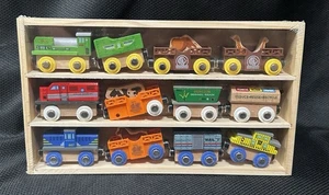Orbrium Toys 12-Piece Wooden Engines And Train Car Set Brand New In Box - Picture 1 of 9