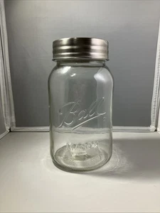 Ball 128 Oz. Gedenkglas Einmachglas - Super Weite Öffnung 10 1/2" Neu - Aufkleber - Bild 1 von 14