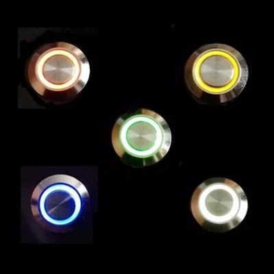 Metal Push Button Switch 12mm 16mm LED IP65 Momentary or Latching – UK Seller - Image 1 of 4