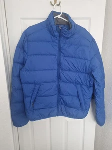 Fat Face Puffer Jacket Down Filled Medium Blue Lightweight Unisex Pit2Pit  22" - Picture 1 of 11