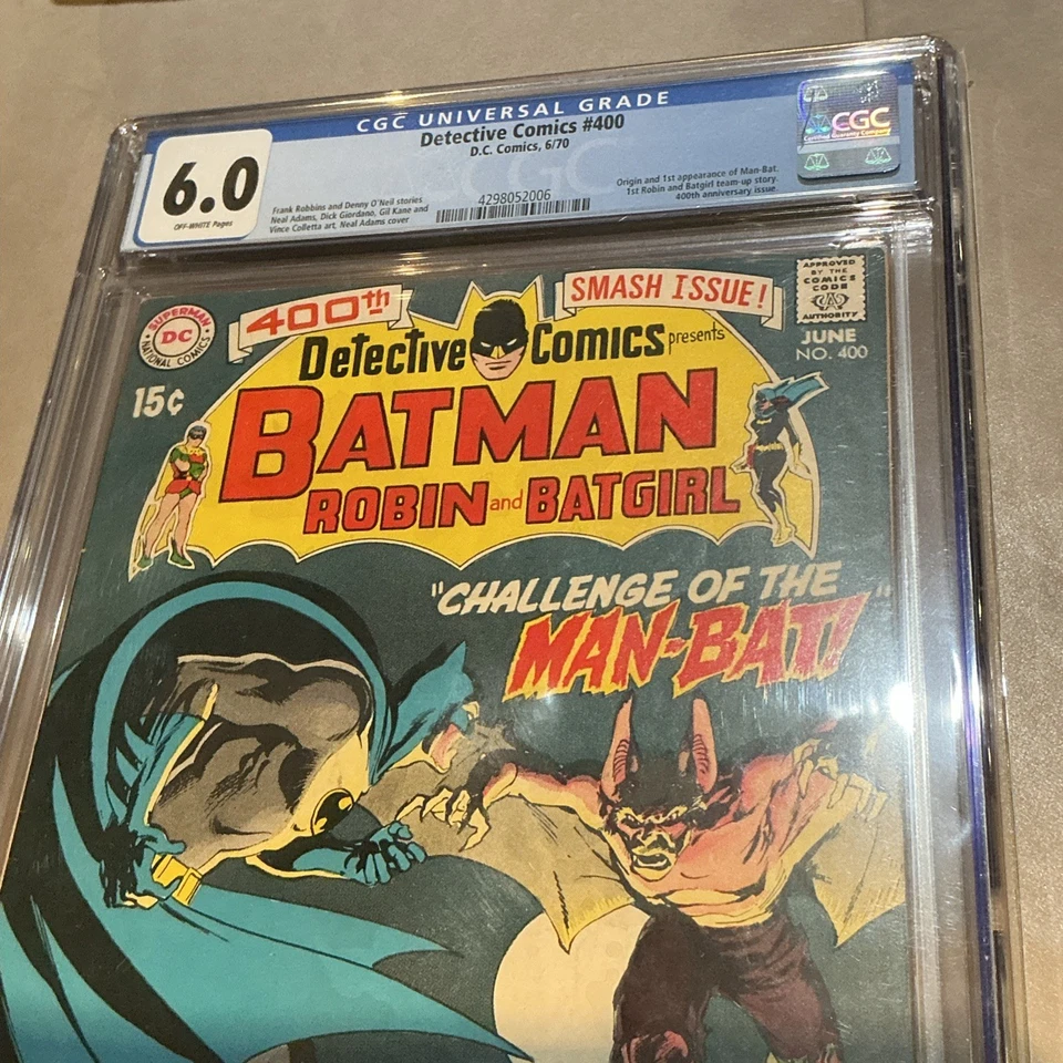 Detective Comics #400 1st Man-Bat CGC 6.0 (1970, DC) Batman 6/70 Off-White Pages - Image 1 of 4