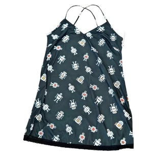 Modcloth x Desayuno para Cena Dormir Camisón Brillante Estampado Robot Mujer Mediano - Imagen 1 de 6