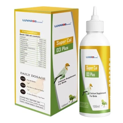 LUVAROBPHARMA Vitamin K and D3 100Ml For Pigeons, Canaries, Parakeets For Strong Bones