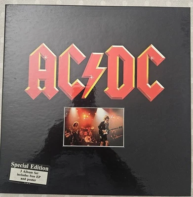AC/DC 3 Record Set Limited Box Cofanetto 3 LP Album 33 + EP (no Poster) - Immagine 1 di 4