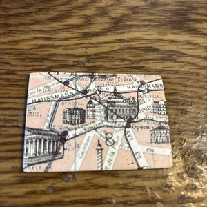 Paris Map Magnet 2005 Cavallini & Co 2-1/2" x 1-1/2" Haussmann - Picture 1 of 2