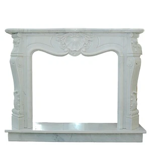 Decorated Carrara Marble Italian Classic Fireplace Mantel Art L150Cm - Picture 1 of 7