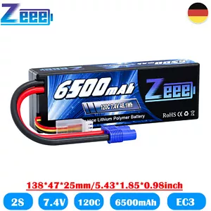 Zeee 2S Lipo Akku Batterie 7.4V 6500mAh 120C EC3 Hardcase für RC Auto Drohne LKW - Bild 1 von 8