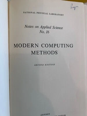 Modern Computing Methods , 2nd Ed, 1961 - Image 1 of 4
