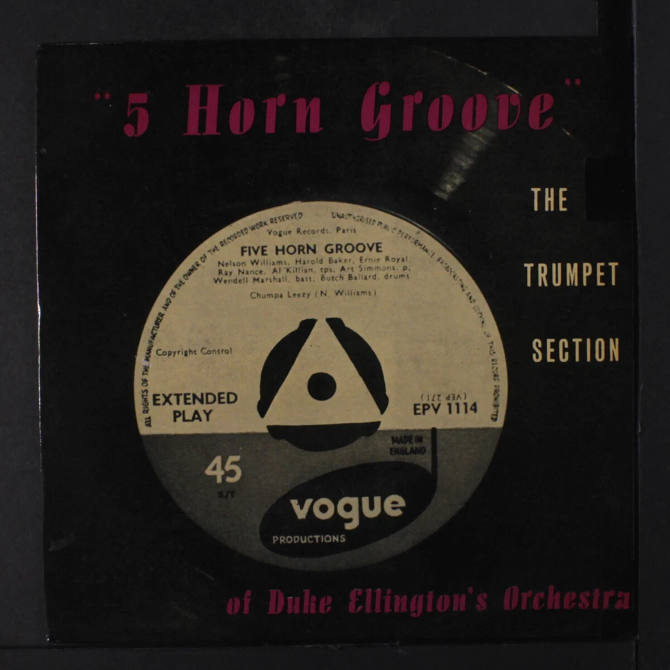 DUKE ELLINGTON: 5 horn groove VOGUE 7" Single 45 RPM - Image 1 of 4