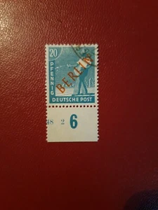 Berlin 49, Rotaufdruck 20 Pf., gestempelt, geprüft, Mich-Nr. 26 - Bild 1 von 2