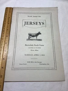 1925 Auktion Berrydale Stock Farm Trikot Rinder Kuh Katalog Heft Ecru MS - Bild 1 von 12