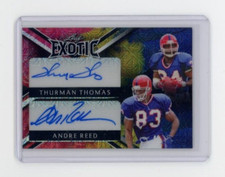 1/1 Thurman Thomas/Andre Reed 2023 Leaf Exotic Dual Auto Card Autograph #DA-17