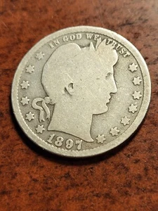 1897 S Barber Silver Quarter, key date San Francisco     invoi    q123ej - Picture 1 of 2