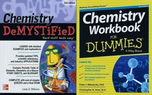 Lot of 2 Chemistry Books: Workbook for Dummies & Chemistry DeMYSTiFieD 2nd Ed. - Picture 1 of 1