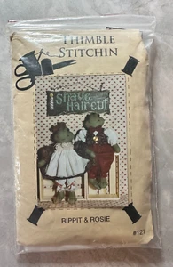 Thimble Stitchin Pattern #121 Rippit & Rosie Frog Vintage Used BUT A RARE FIND - Picture 1 of 4