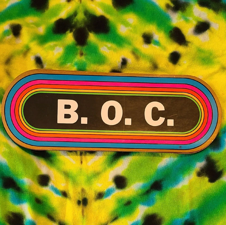 BLUE OYSTER CULT KLOS 95.5  Vintage 80's Rainbow Bumper Sticker Decal Old Style - Image 1 of 1