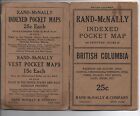 Large 1915 Rand McNally Color Pocket Map &amp; Shippers Guide to British Columbia
