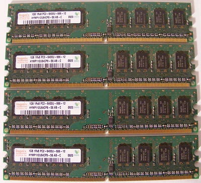 Hynix 4GB (4x1GB) HYMP112U64CP8-S6 AB-C PC2-6400U-666-12 - Image 1 of 2